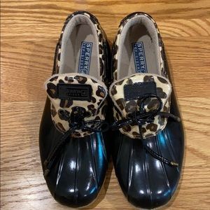 Sperry, animal print-Ankle Rain Boots